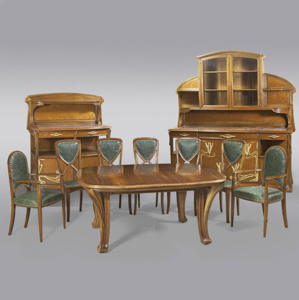 Гарнитур мебели для столовой в стиле ар-нуво по проекту Луи Мажореля