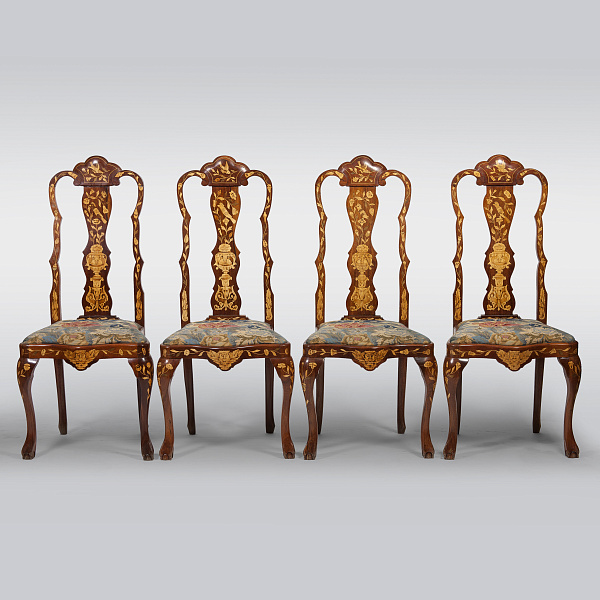 Комплект из четырёх стульев маркетри конца XVIII века