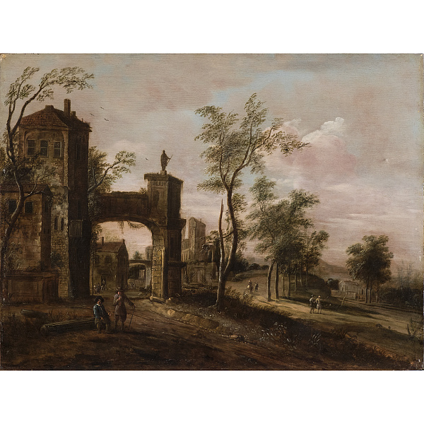 Пейзаж «У стен старого города» первой половины XVIII века