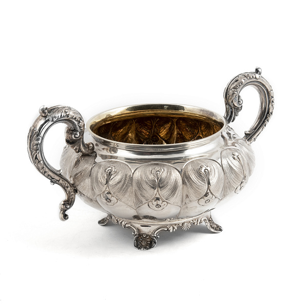 Чайный английский серебряный сервиз фирмы «Rebecca Emes & Edward Barnard»