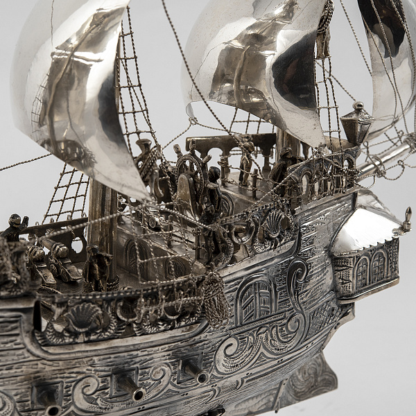 Серебряная миниатюра «Парусный корабль»